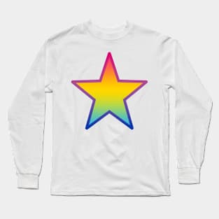 Bi+ Star (Pan Flag with Bi Flag outline) Long Sleeve T-Shirt